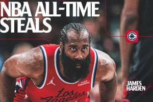哈登生涯抢断数超越伊戈达拉 独享NBA历史第20位！